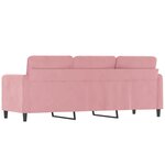 vidaXL Canapé à 3 places Rose 180 cm Velours