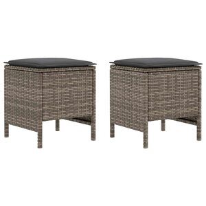 vidaXL 2 pc Pouf de Jardin Rotin PE Gris et Gris foncé