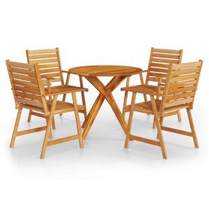 vidaXL Ensemble à manger de jardin 5 Pièces Bois d'acacia solide