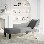 vidaXL Fauteuil long avec accoudoir droit gris foncé tissu