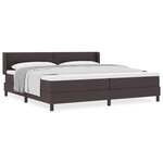 vidaXL Lit boxspring avec matelas Marron foncé 200 x 200 cm