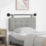 vidaXL Tête de lit suspendue Avec lumière LED Gris nuage Tissu