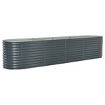 vidaXL Lit surélevé de jardin 400x80x81 cm Acier galvanisé Gris