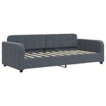 vidaXL Lit de jour avec gigogne et tiroirs gris foncé 90x190cm velours