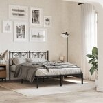 vidaXL Tête de lit métal noir 140 cm