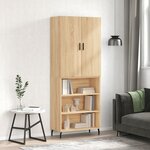 vidaXL Buffet haut Chêne sonoma 69 5x34x180 cm Bois d'ingénierie