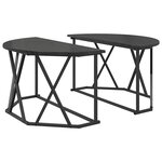 Table basse vidaXL Noir Chêne 80x80x42 cm en bois d'ingénierie