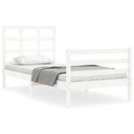 vidaXL Cadre de lit sans matelas blanc 100x200 cm bois massif