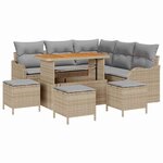 vidaXL Ensemble de canapé de jardin 9 Pièces Beige et Gris clair