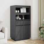 vidaXL Buffet haut Gris 60x40x116 5 cm Bois massif de pin