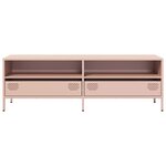 vidaXL Meuble TV rose 135x39x43 5 cm acier laminé à froid