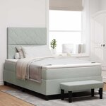 vidaXL Lit à ressorts avec matelas Gris clair 120 x 190 cm Velours