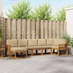 vidaXL Ensemble de canapés d'extérieur 7 Pièces Naturel et Beige