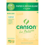 Papier à dessin Canson pochette de 10 feuilles dessin C A Grain blanc format A3 224 grammes