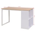 vidaXL Table d'écriture 120x60x75 cm Chêne et blanc