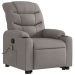 vidaXL Fauteuil inclinable de massage Taupe Tissu