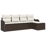 vidaXL Ensemble de canapé de jardin 5 Pièces Marron Poly rotin