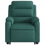 vidaXL Fauteuil inclinable de massage électrique Vert foncé Tissu