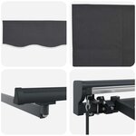vidaXL Cadre de store manuel avec LEDs Anthracite 4 × 3 m