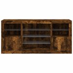 vidaXL Buffet avec lumières LED chêne fumé 142 5x37x67 cm