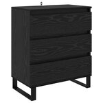 vidaXL Buffet avec tiroir Chêne noir 60 x 35 x 70 cm Bois d'ingénierie