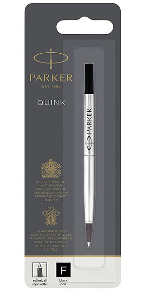 PARKER recharge Stylo Roller pointe moyenne noire blister X 1