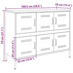 vidaXL Buffet anthracite 100 5x39x79 cm acier laminé à froid