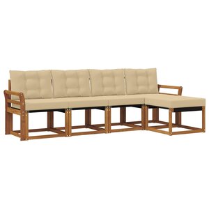 vidaXL Ensemble de canapés d'extérieur 5 Pièces Naturel et Beige