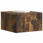 vidaXL Cabinet de chevet mural 2 Pièces Chêne fumé 33 x 34 5 x 20 cm