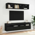 vidaXL Meubles TV muraux 2 Pièces Chêne noir 80 x 30 x 40 cm