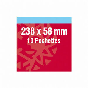 Pochettes double soudure 238 x 58 mm pour carnets personnages célèbres. Fond - Noir