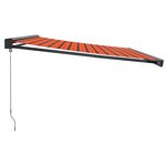 vidaXL Auvent rétractable orange et marron 4 5x3 m tissu et aluminium