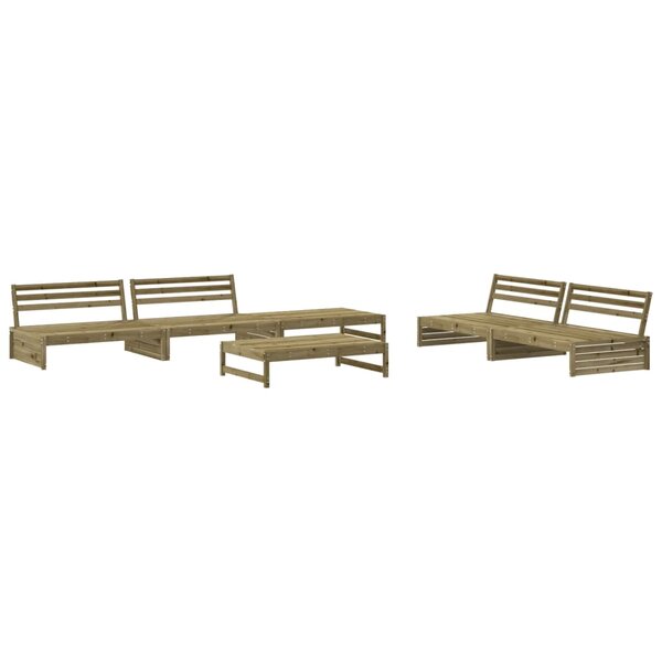 vidaXL Salon de jardin 6 Pièces bois de pin imprégné