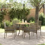 vidaXL Ensemble de salle à manger pour jardin 5 Pièces Gris Poly rotin