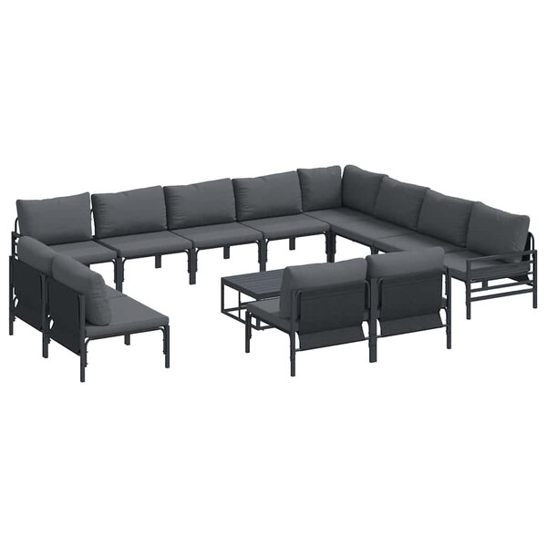 vidaXL Ensemble de canapé de jardin 13 Pièces Anthracite Acier