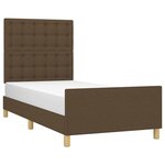 vidaXL Cadre de lit sans matelas et tête de lit marron foncé 90x190cm
