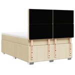 vidaXL Sommier à lattes de lit avec matelas Crème 140x190 cm Tissu