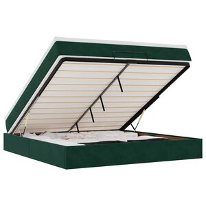 VidaXL Cadre de lit ottoman avec matelas vert foncé 180x200 cm velours
