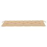 vidaXL Banc de jardin avec coussin beige 150 cm Bois de teck massif