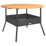 vidaXL Canapés de jardin 2 Pièces avec coussins Noir Résine tressée