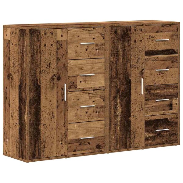 vidaXL Buffets 2 Pièces Bois ancien 60 x 31 x 84 cm Bois d'ingénierie