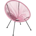 Tectake ensemble table et chaises de jardin santana - rose vif