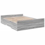 vidaXL Cadre de lit et tiroirs sonoma gris 135x190 cm bois ingénierie