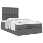 vidaXL Cadre de lit ottoman avec matelas gris foncé 120x200cm tissu
