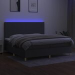 vidaXL Sommier à lattes de lit et matelas et LED Gris foncé 200x200 cm