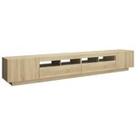 vidaXL Meuble TV avec lumières LED Chêne sonoma 260x35x40 cm