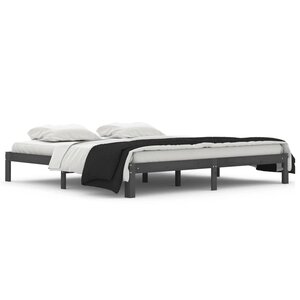 vidaXL Cadre de lit sans matelas bois massif de pin gris 200x200 cm