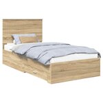 vidaXL Cadre de lit Chêne Sonoma 100 x 200 cm Bois d'ingénierie