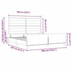 vidaXL Cadre de lit avec tête de lit Marron foncé 180 x 200 cm tissu