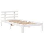 vidaXL Cadre de lit avec tête de lit sans matelas blanc 75x190 cm